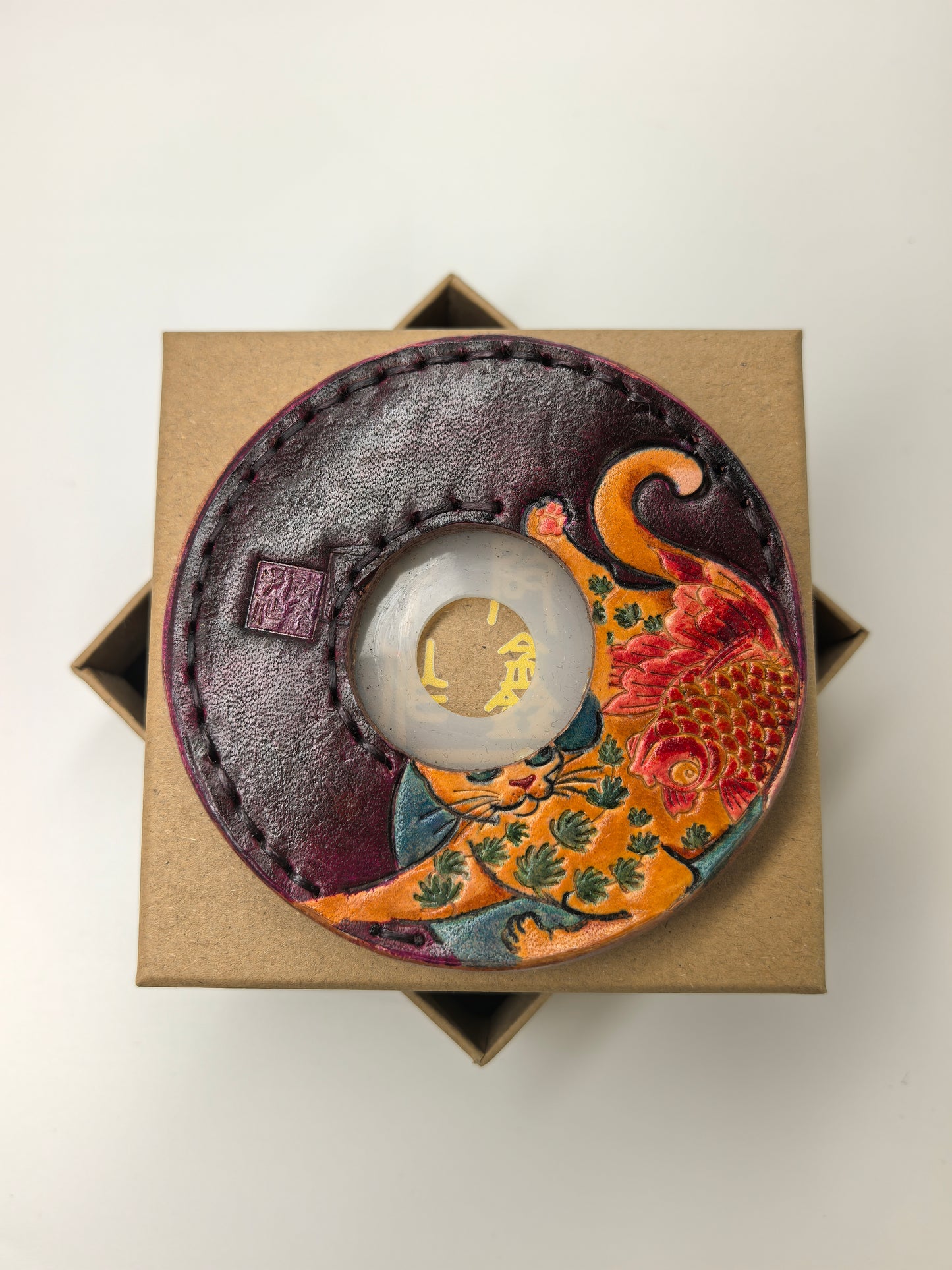 Kendo Tsuba&Dome 2-in-1 | "Koi Cat" in Colors
