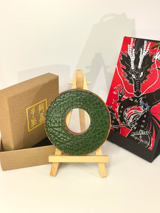 Kendo Tsuba | Rawhide in emerald green