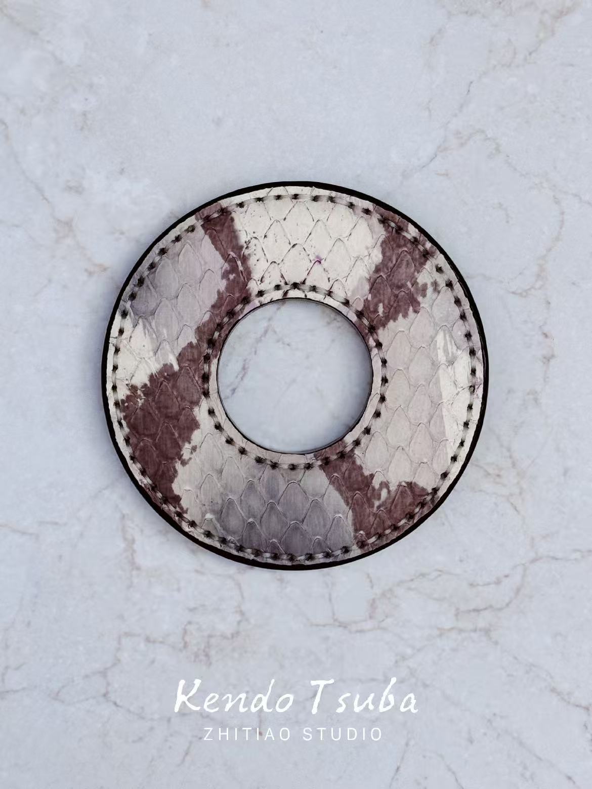Kendo Tsuba | Python in misty rose
