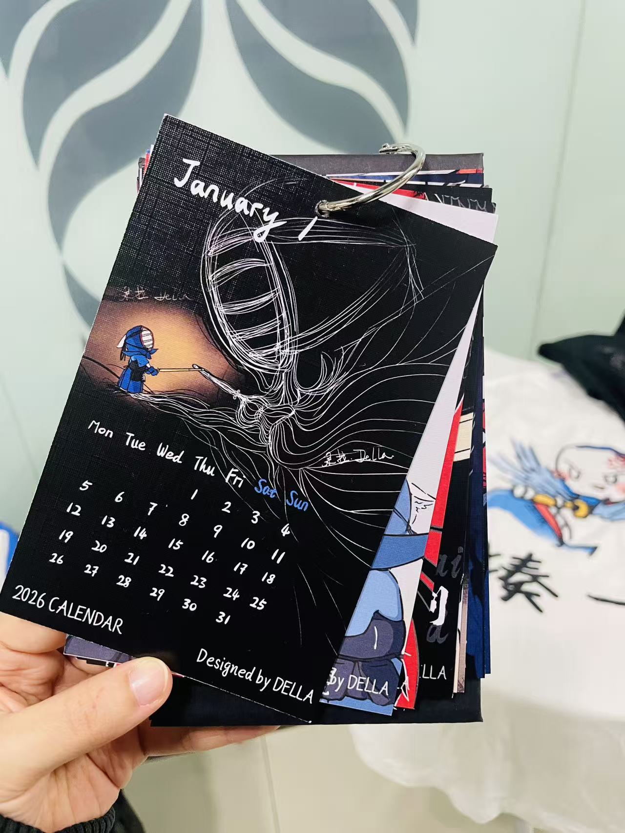 Kendo 2026 Calendar—12 original Illustrations Collection by Della