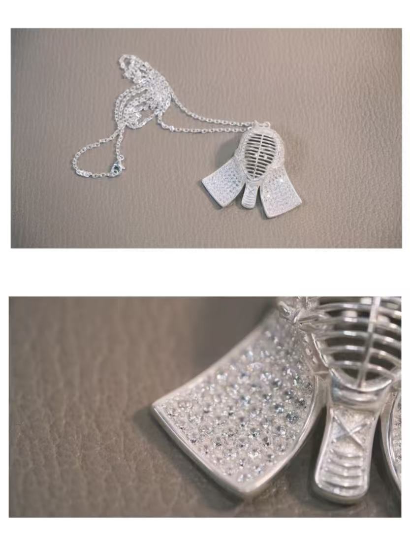 Kendo Accessory | Kendo Men in Silver&Crystal