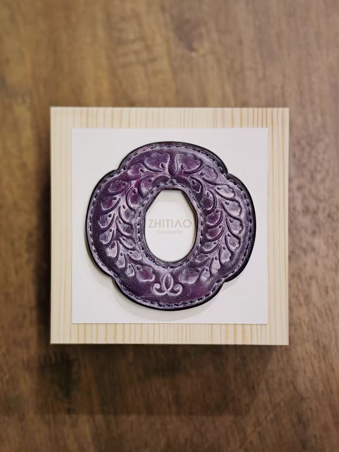 Kendo Tsuba for Bokuto | "Oshin Inari" in fog wax purple