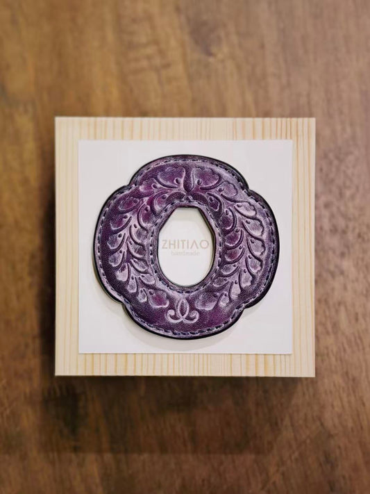 Kendo Tsuba for Bokuto | "Oshin Inari" in fog wax purple