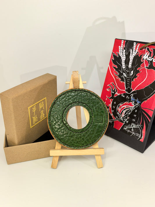 Kendo Tsuba | Rawhide in emerald green