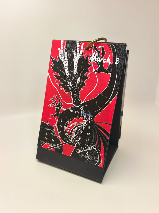 Kendo 2026 Calendar—12 original Illustrations Collection by Della