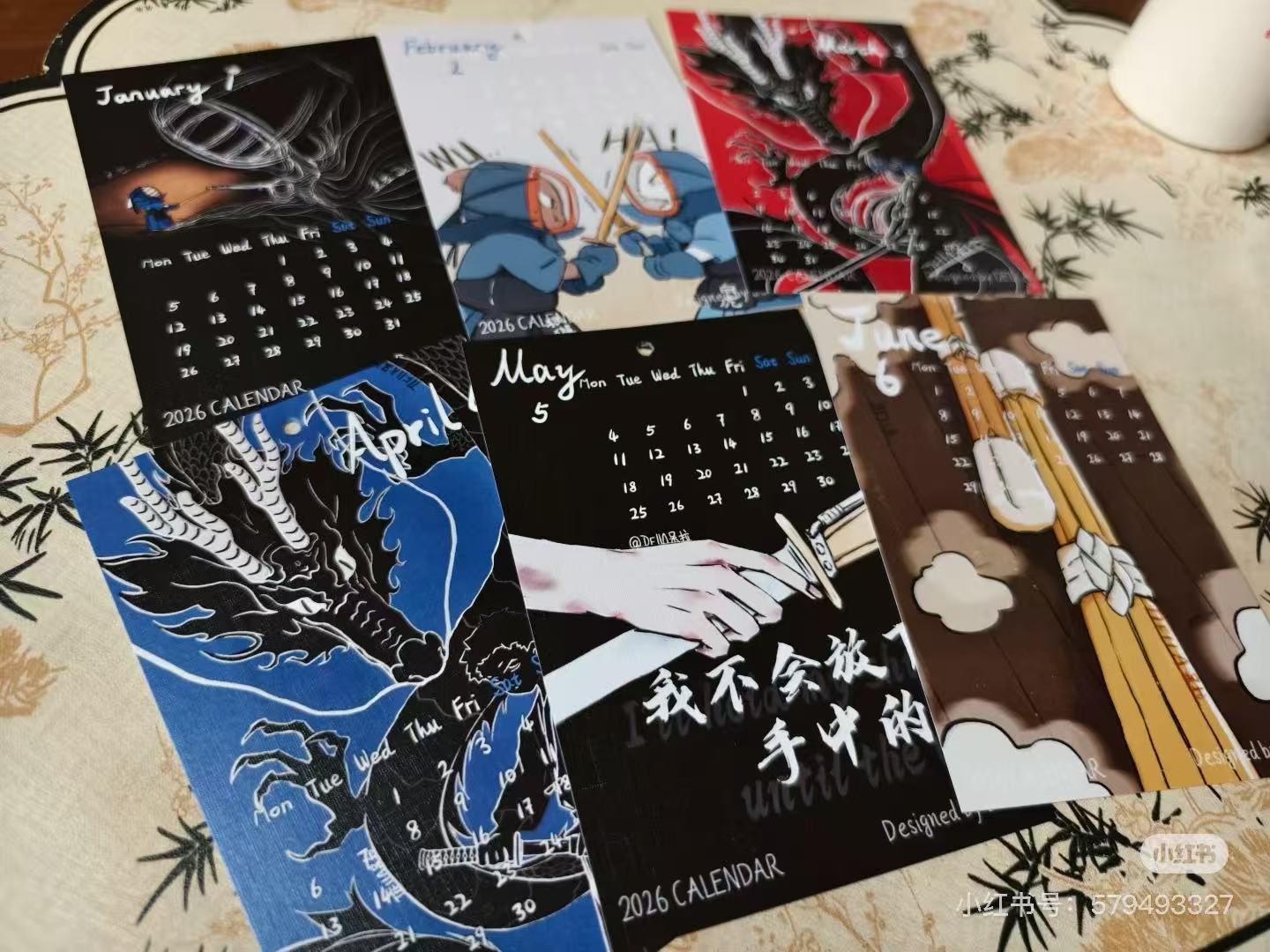 Kendo 2026 Calendar—12 original Illustrations Collection by Della