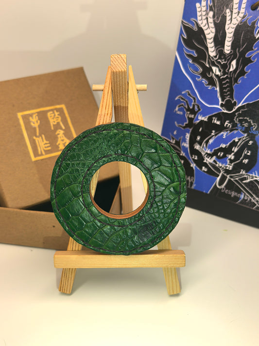Kendo Tsuba | Crocodile green