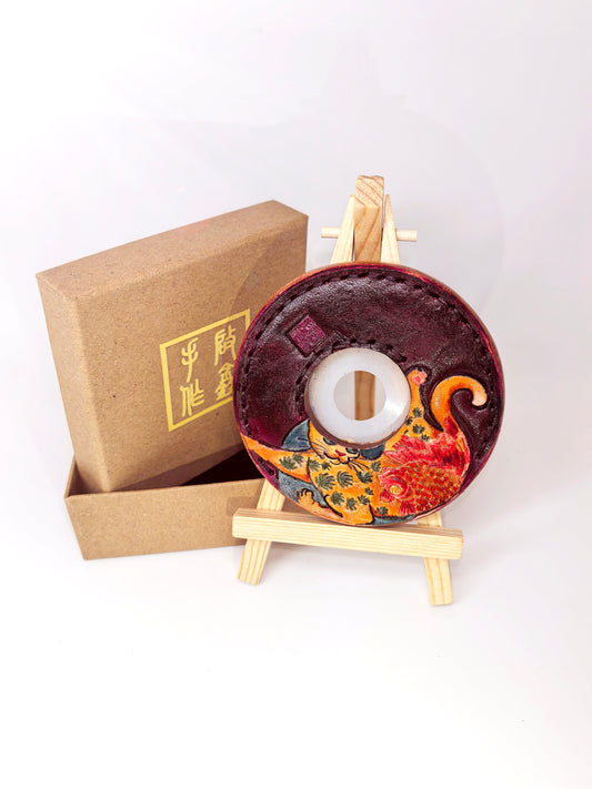 Kendo Tsuba&Dome 2-in-1 | "Koi Cat" in Colors