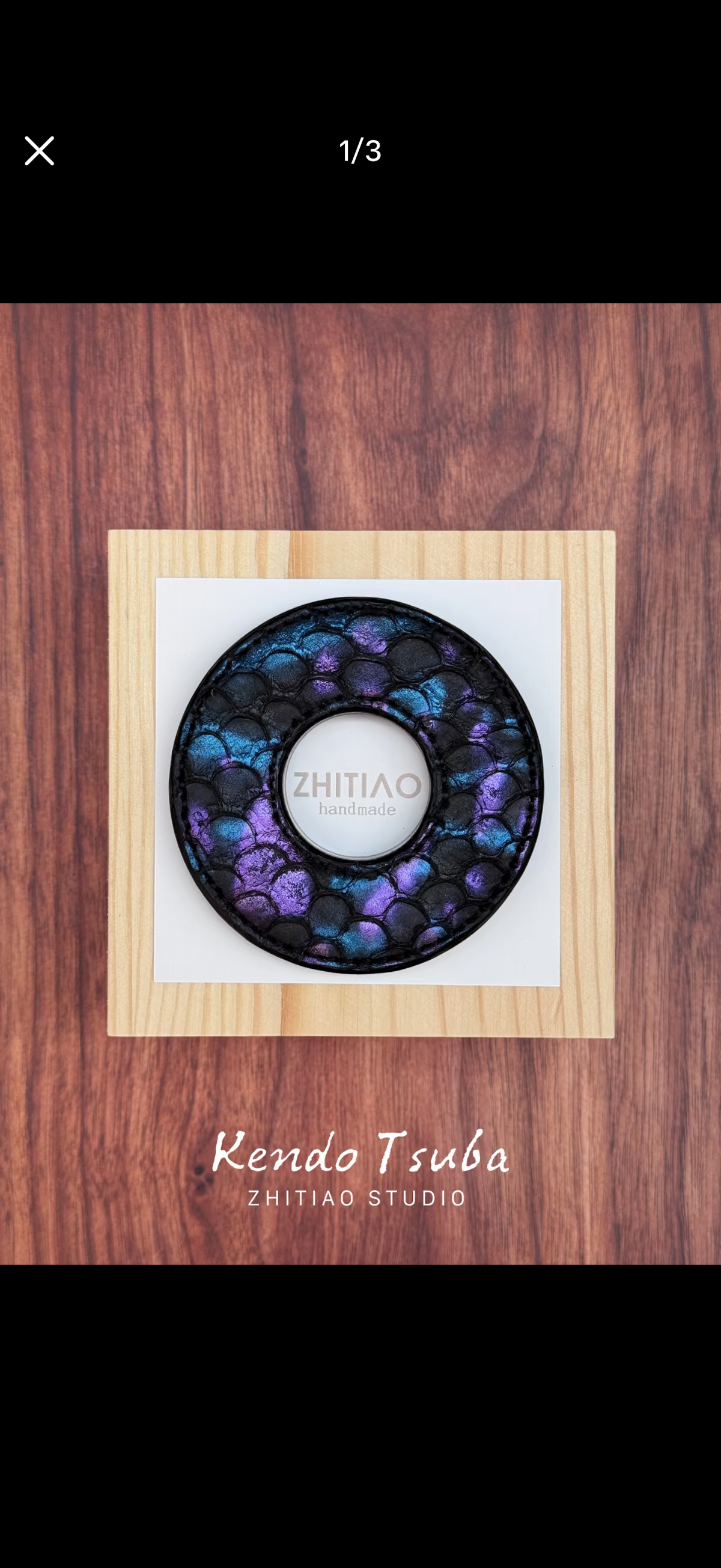 Kendo Tsuba | "Carp" in midnight starlight