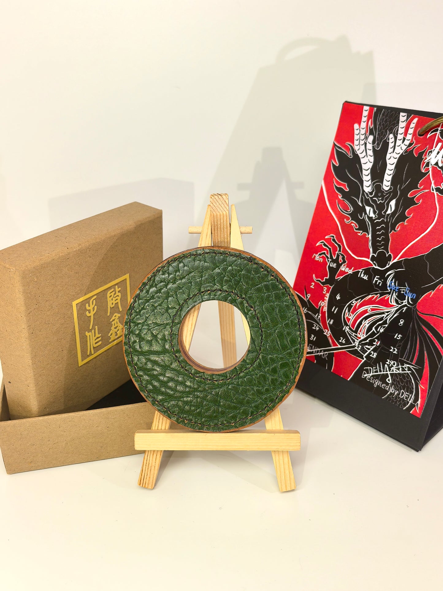 Kendo Tsuba | Rawhide in emerald green