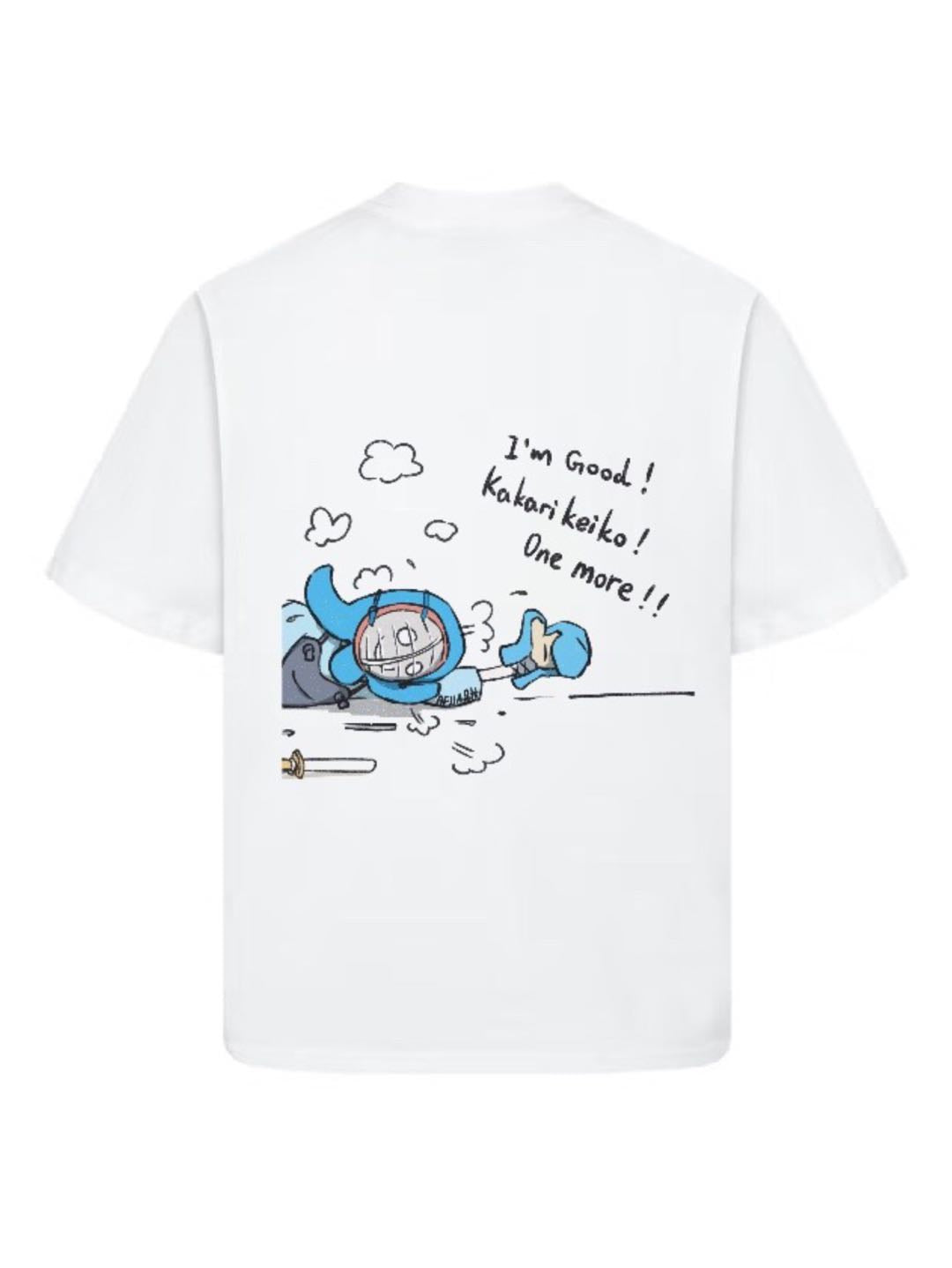 Kendo T-shirt "Kakarikeiko One More!" Illustrated by Della