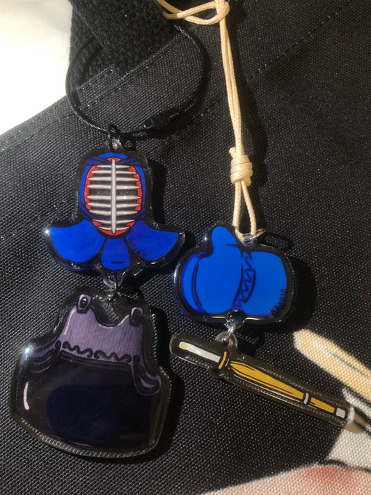 Kendo Keychain | "Men+Do""Kote+Shinai"