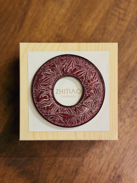 Kendo Tsuba | "Illusory Life" in fog wax red
