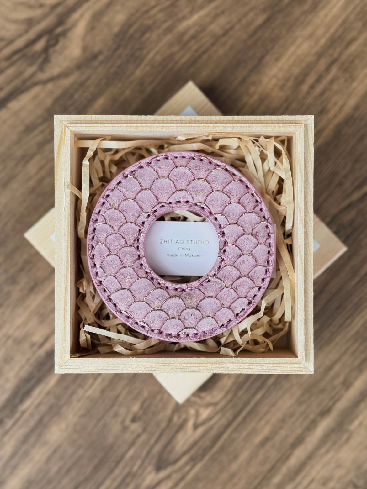 Shinai Tsuba-Limited Edition of Carp Skin-Cherry Blossom Pink-Handmade by ZHITIAO