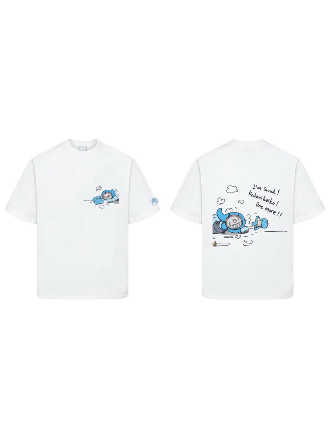 Kendo T-shirt "Kakarikeiko One More!" Illustrated by Della