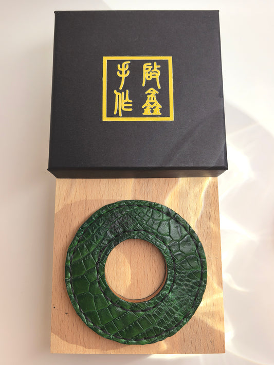 Kendo Tsuba | Crocodile green