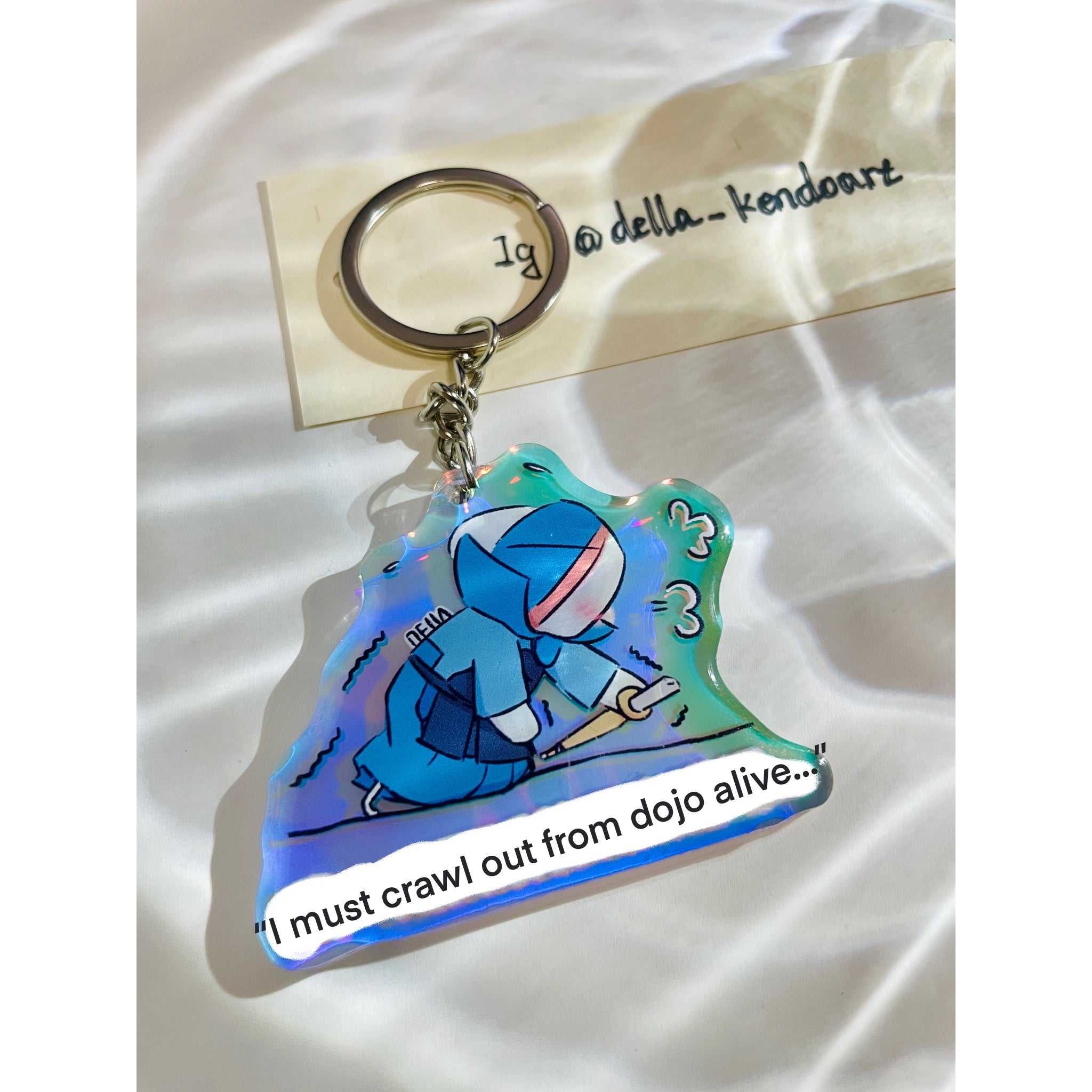 Kendo Keychain "I must crawl out from Dojo..." by Della