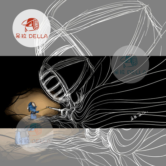 Designed Tenugui "Person on the other side" by Della