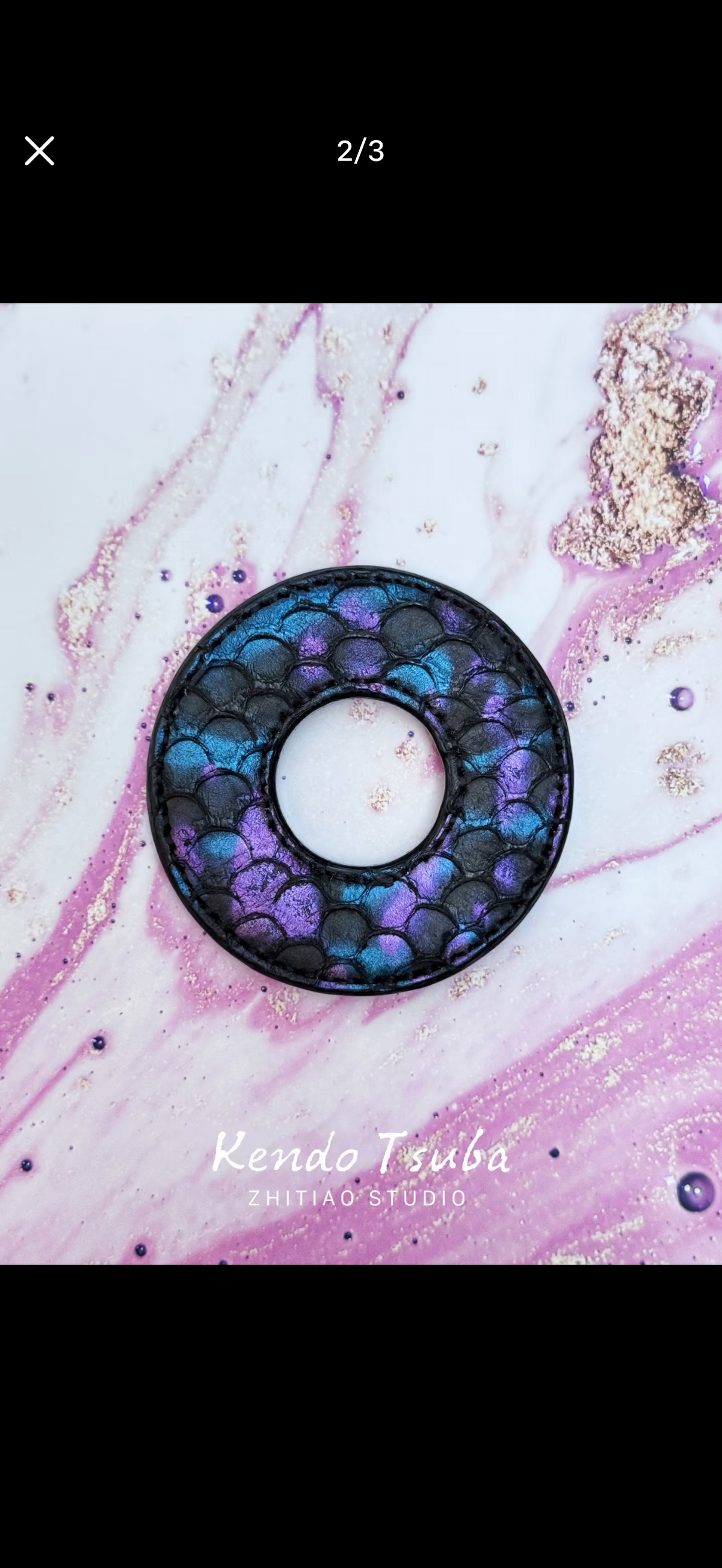 Kendo Tsuba | "Carp" in midnight starlight