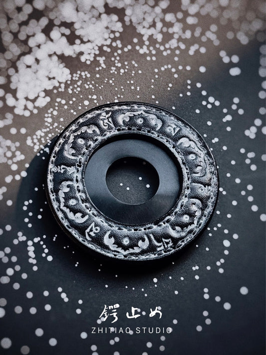 Kendo Tsubadome | Lotus Engraving in fog wax black