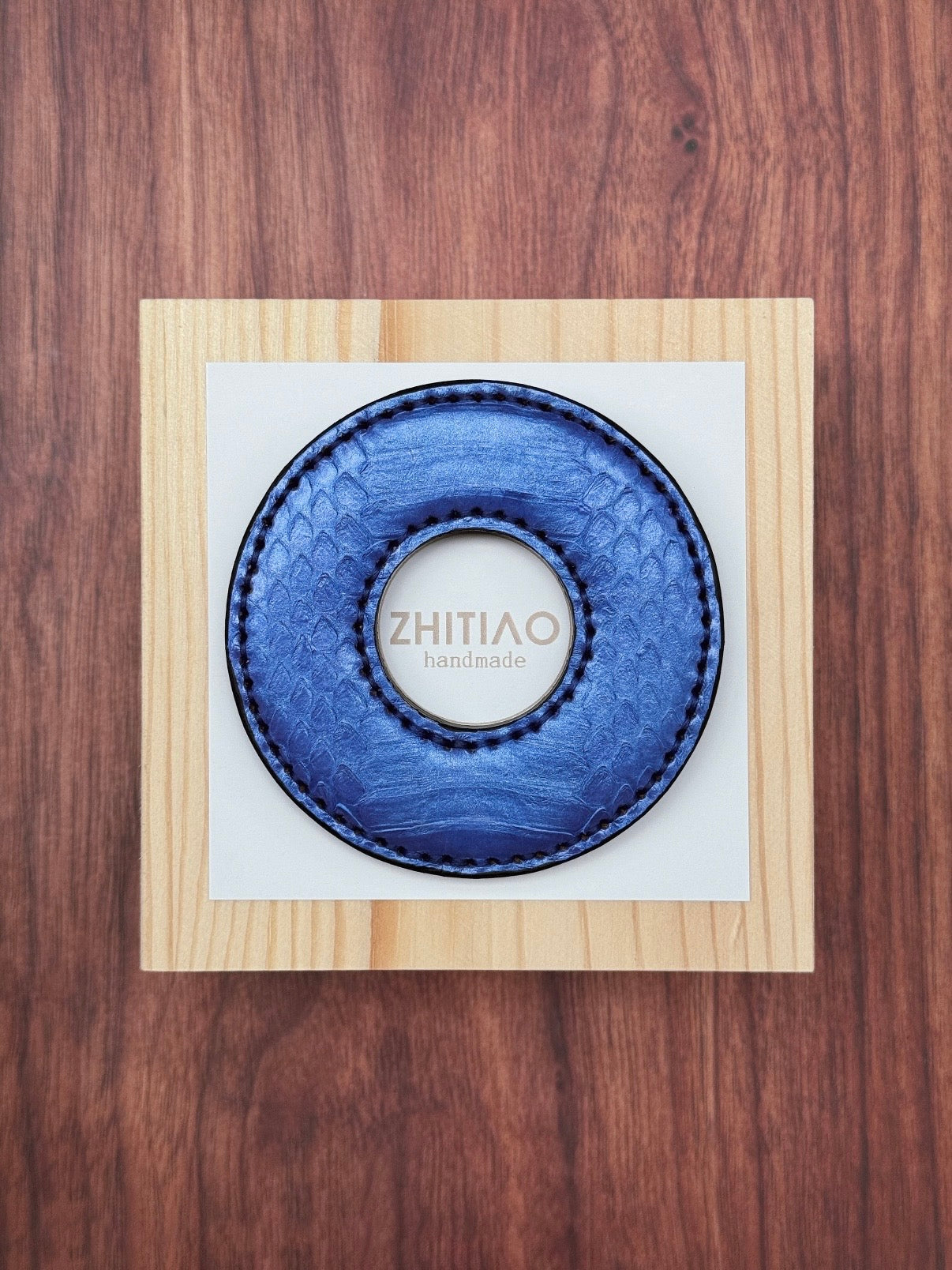 Kendo Tsuba | Python in Pearl-blue