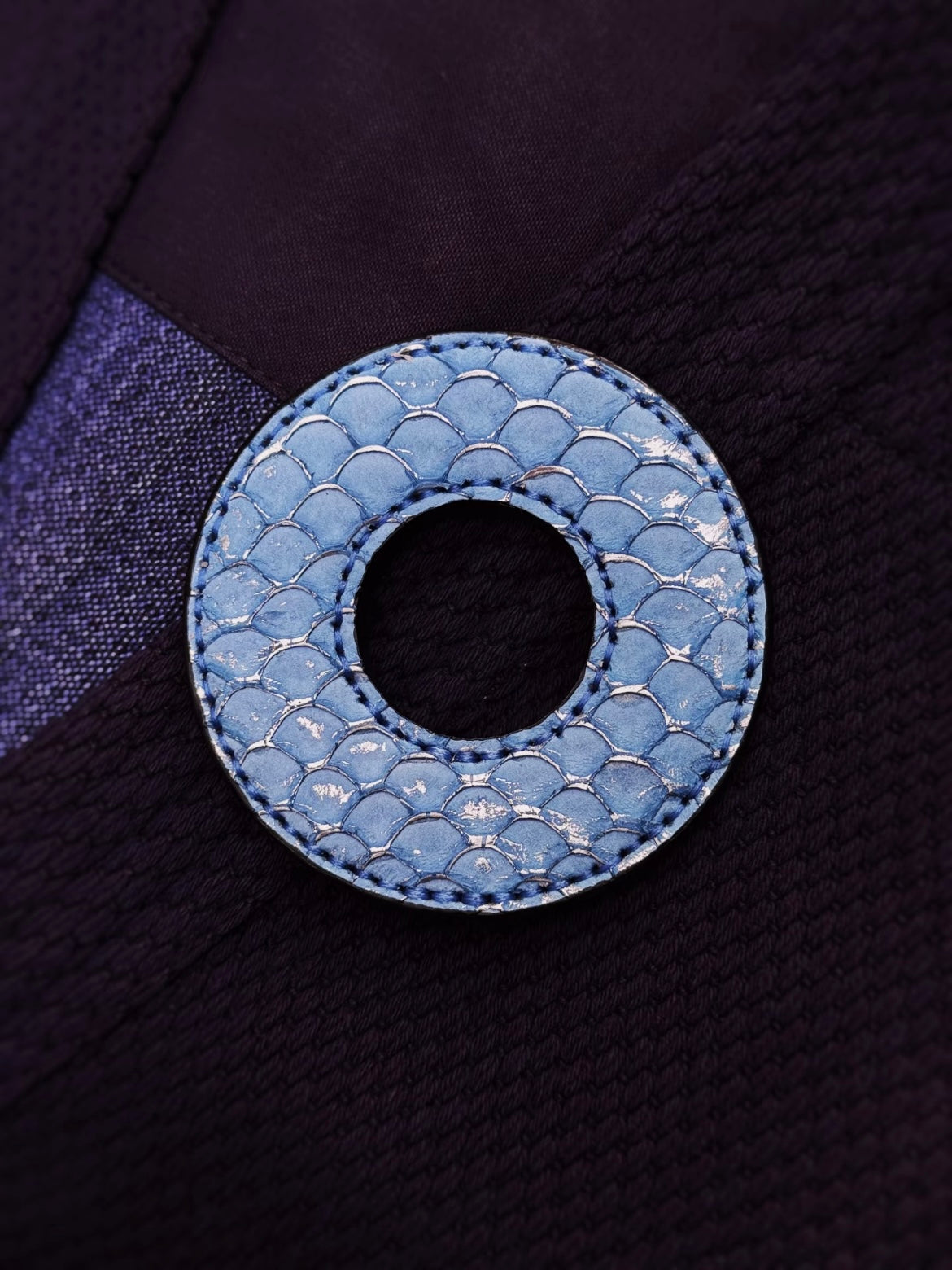 Shinai Tsuba-Limited Edition of Carp Skin-Sky Blue Sliver-Handmade by ZHITIAO