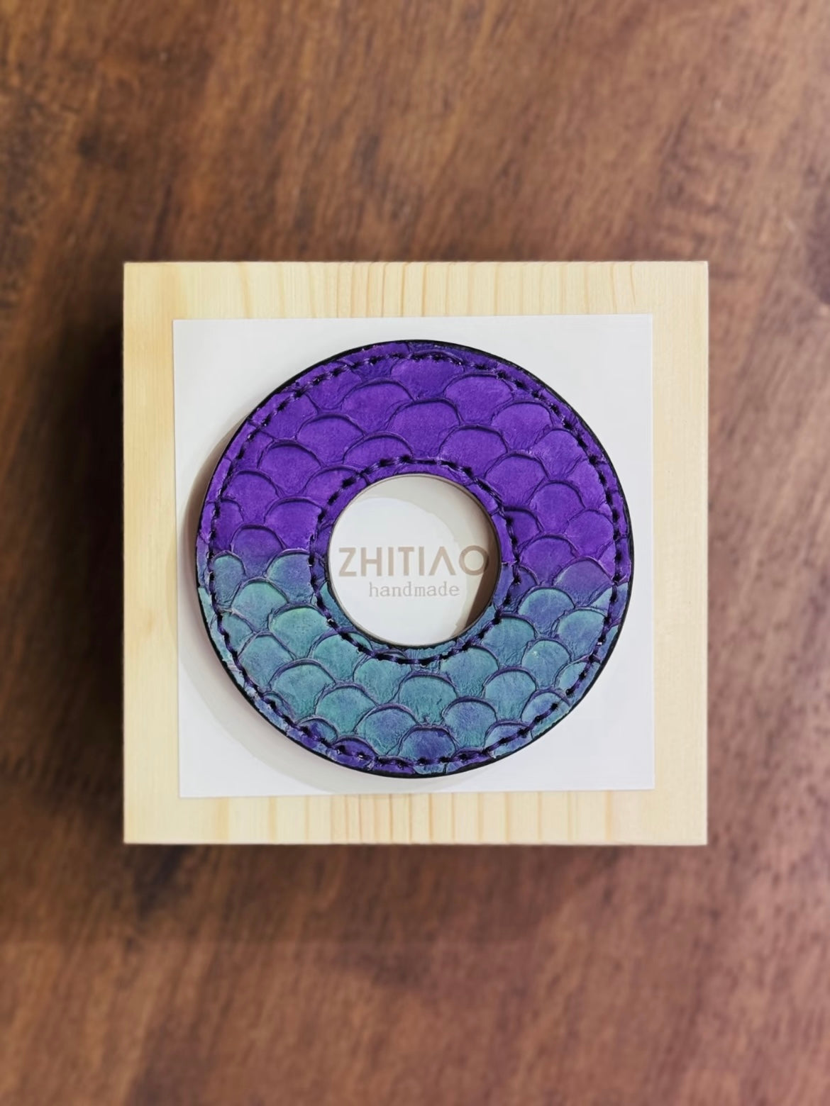 Kendo Tsuba | "Carp" in purple-to-green