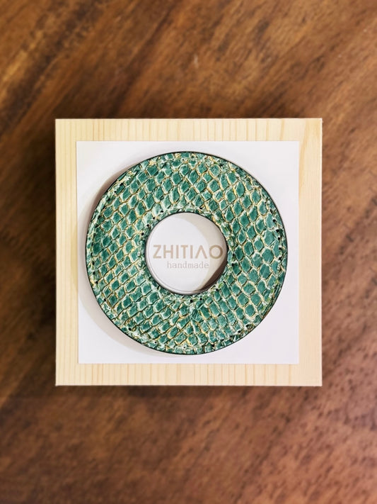 Kendo Tsuba | "Moss Green" in golden-waxed