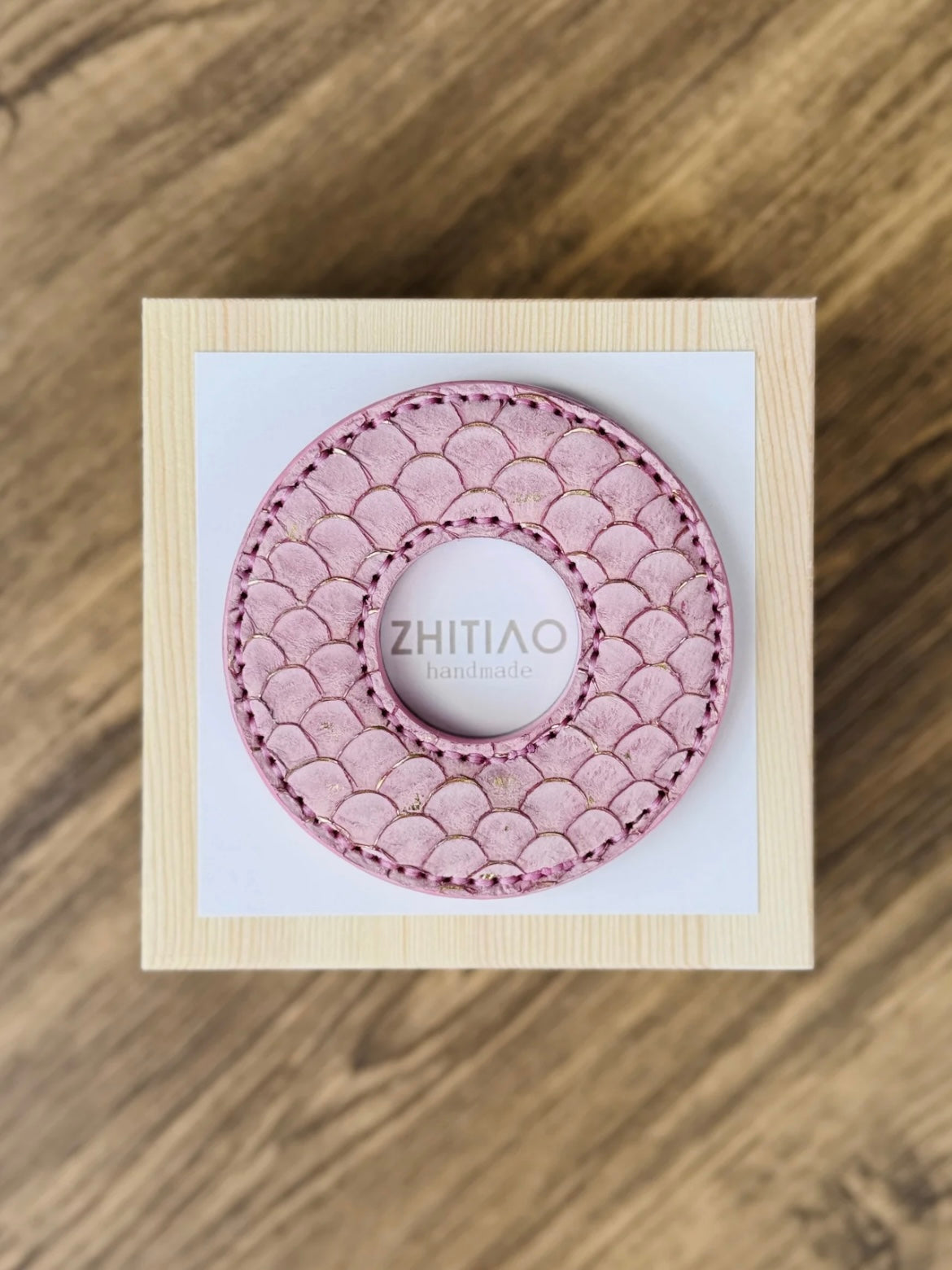 Shinai Tsuba-Limited Edition of Carp Skin-Cherry Blossom Pink-Handmade by ZHITIAO