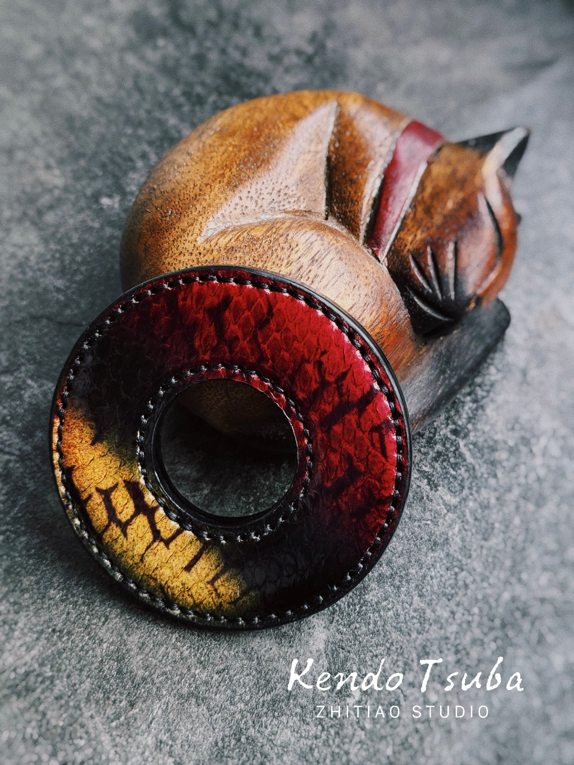 Kendo Tsuba | Python "RougeNoir"