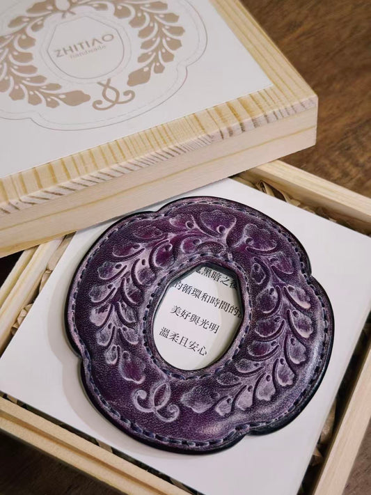 Kendo Tsuba for Bokuto | "Oshin Inari" in fog wax purple